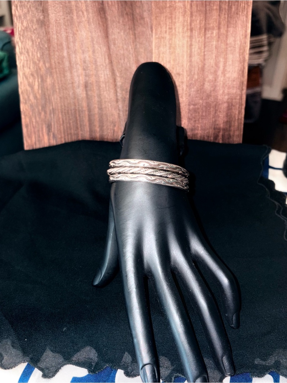 SOLD Vintage Navajo Taxco Sterling Silver Bracelet 7"